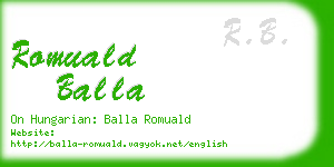 romuald balla business card